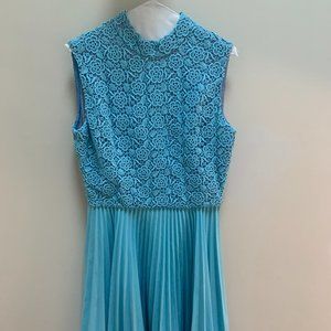 Vintage Blue Sleeveless Shift Dress